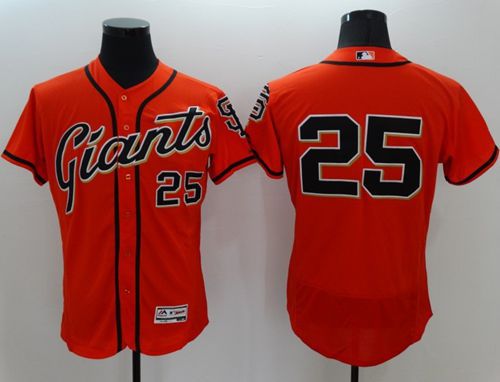Giants #25 Barry Bonds Orange Flexbase Authentic Collection Stitched Jersey