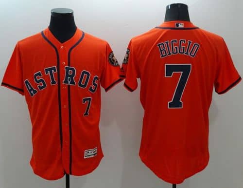 Astros #7 Craig Biggio Orange Flexbase Authentic Collection Stitched Jersey