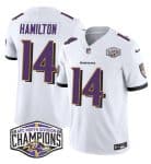 Baltimore Ravens #14 Kyle Hamilton White F.U.S.E. 2024 AFC North Division Champions Vapor Limited Jersey