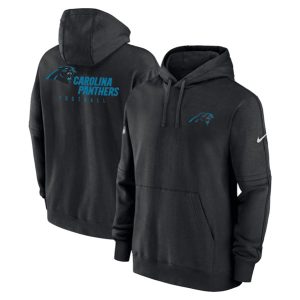 Carolina Panthers Black Sideline Club Fleece Pullover Hoodie