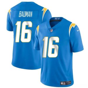 Los Angeles Chargers #16 Casey Bauman Blue 2024 Vapor Limited Stitched Jersey