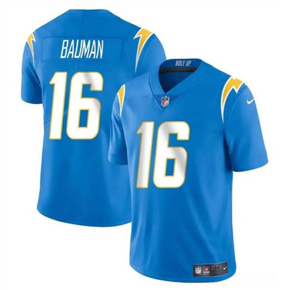Los Angeles Chargers #16 Casey Bauman Blue 2024 Vapor Limited Stitched Jersey