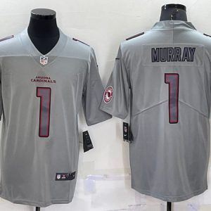 Arizona Cardinals #1 Kyler Murray Gray With Patch Atmosphere Fashion Stitched Jersey