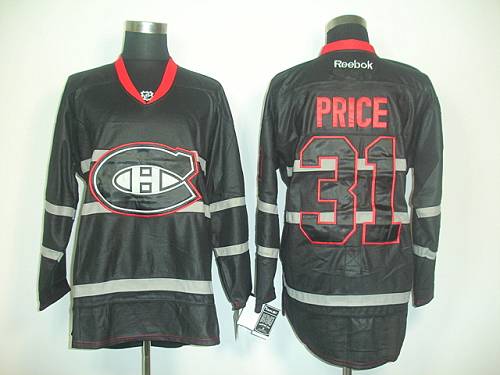 Canadiens #31 Carey Price Black Ice Stitched Jersey