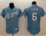 Royals #6 Lorenzo Cain Light Blue Flexbase Authentic Collection Stitched Jersey