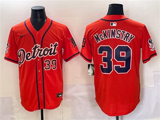 Detroit Tigers #39 Zach McKinstry Orange With Patch Vapor Premier Limited Stitched Jersey