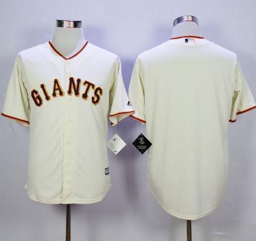 Giants Blank Cream Home New Cool Base Stitched Jersey