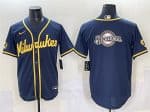 Milwaukee Brewers Team Big Logo Navy 2025 With Patch Stitched Jersey