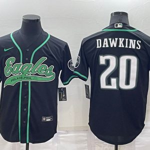 Philadelphia Eagles #20 Brian Dawkins Black Cool Base Stitched Baseball Jersey