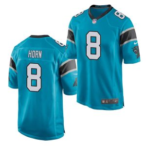 Carolina Panthers #8 Jaycee Horn Blue Stitched Jersey