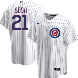 Chicago Cubs Blank #21 Sammy Sosa White Cool Base Stitched Jersey