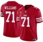 San Francisco 49ers #71 Trent Williams Red 2025 F.U.S.E. With 4-Star C Patch Vapor Untouchable Limited Stitched Jersey