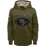 Youth San Francisco 49ers Olive Salute To Service Pullover Performance NFL Hoodie