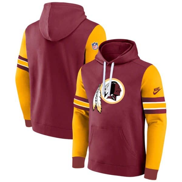 Washington Commanders Burgundy Yellow Pullover Hoodie