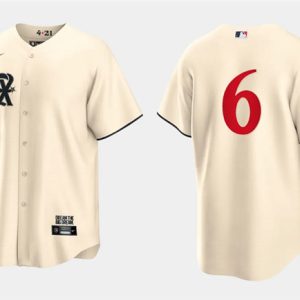 Texas Rangers #6 Josh Jung Cream 2023 City Connect Cool Base Stitched Jersey