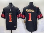 San Francisco 49ers #1 Ricky Pearsall Black 2025 F.U.S.E. ¡°Rivalries¡± Vapor Limited Stitched Jersey
