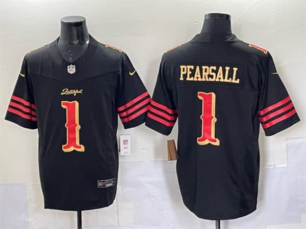 San Francisco 49ers #1 Ricky Pearsall Black 2025 F.U.S.E. ¡°Rivalries¡± Vapor Limited Stitched Jersey
