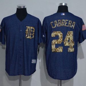 Tigers #24 Miguel Cabrera Denim Blue Salute To Service Stitched Jersey
