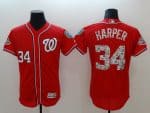 Washington Nationals #34 Bryce Harper Red 2018 Spring Training Flexbase Stitched Jersey