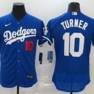 Los Angeles Dodgers #10 Justin Turner Blue Flex Base Stitched Jersey