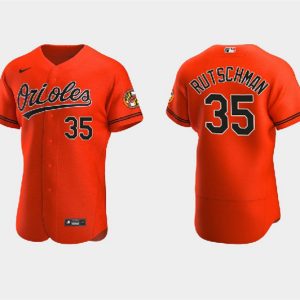 Baltimore Orioles #35 Adley Rutschman Orange Flex Base Stitched Jersey