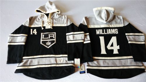 Kings #14 Justin Williams Black Sawyer Hooded Sweatshirt Stitched Jersey