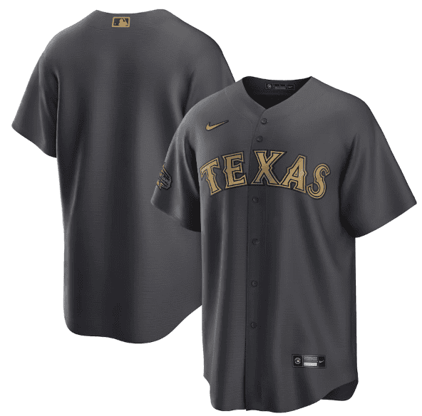 Texas Rangers Blank 2022 All-Star Charcoal Cool Base Stitched Jersey