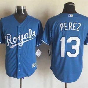 Royals #13 Salvador Perez Light Blue Alternate 1 New Cool Base Stitched Jersey