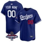 Los Angeles Dodgers Custom Royal 2024 World Series Champions Alternate Limited Stitched Jersey