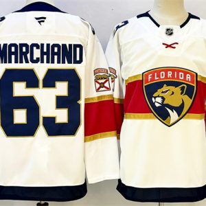 Florida Panthers #63 Brad Marchand White 2024-25 Home Stitched Jersey