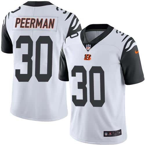 Bengals #30 Cedric Peerman White Stitched Limited Rush Nike Jersey