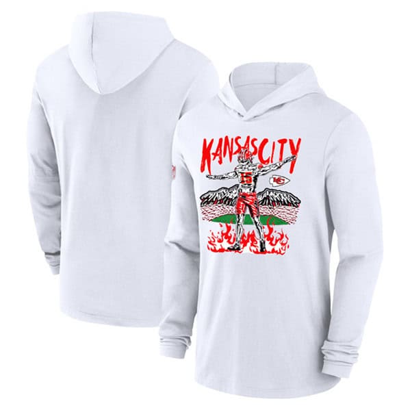 Kansas City Chiefs White Performance Pullover Hoodie