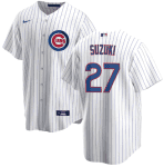 Chicago Cubs #27 Seiya Suzuki White Stitched Baseball Jersey