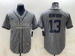 Las Vegas Raiders #13 Hunter Renfrow Gray With Patch Cool Base Stitched Baseball Jersey