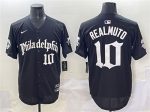 Philadelphia Phillies #10 J.T. Realmuto Black Gothic Vapor Limited Stitched Jersey
