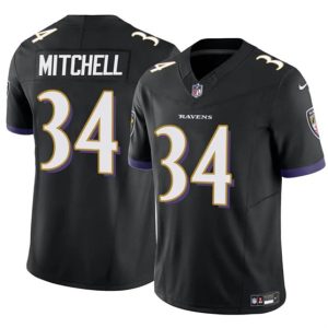 Baltimore Ravens #34 Keaton Mitchell Black 2025 F.U.S.E. Vapor Limited Football Jersey