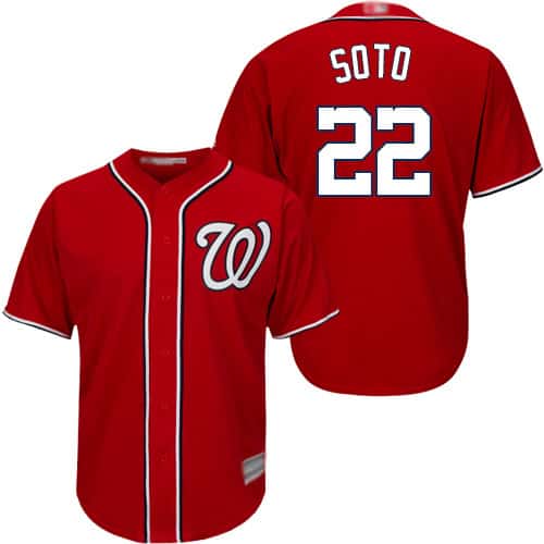 Washington Nationals #22 Juan Soto Red Cool Base Stitched Jersey