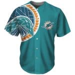 Miami Dolphins Aqua Baseball Jersey