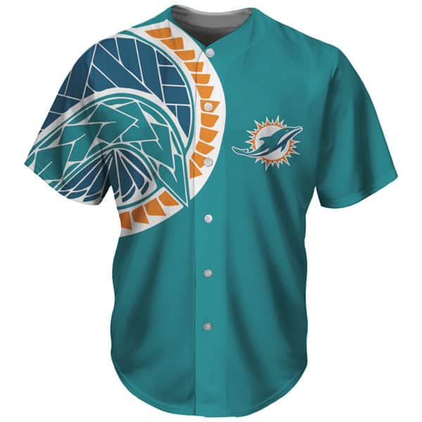 Miami Dolphins Aqua Baseball Jersey
