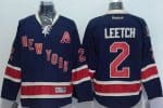 Rangers #2 Brian Leetch Dark Blue Third Stitched Jersey