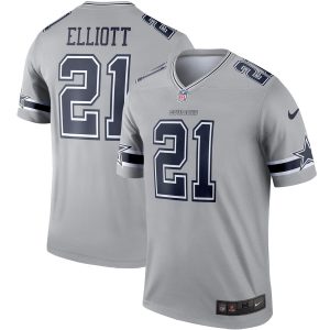 Dallas Cowboys Ezekiel Elliott Gray Inverted Legend Jersey