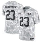 San Francisco 49ers #23 Christian McCaffrey Arctic Camo 2024 F.U.S.E. Salute To Service Limited Stitched Jersey