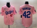 Los Angeles Dodgers #42 Jackie Robinson Pink 2025 Tokyo Series Limited Stitched Jersey