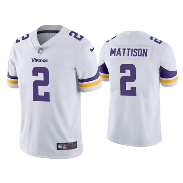 Minnesota Vikings #2 Alexander Mattison White Vapor Untouchable Limited Stitched Jersey