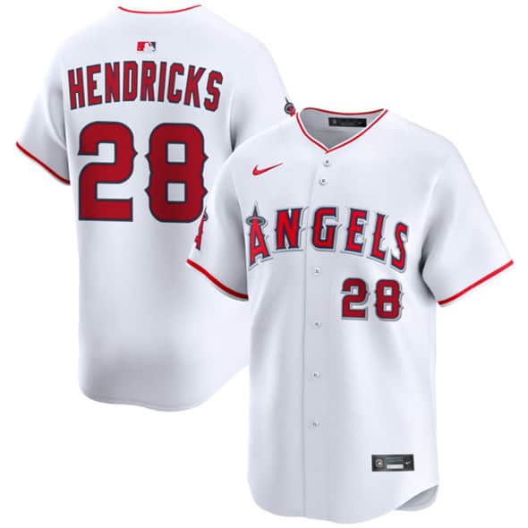 Los Angeles Angels #28 Kyle Hendricks White 2024 Home Limited Stitched Jersey