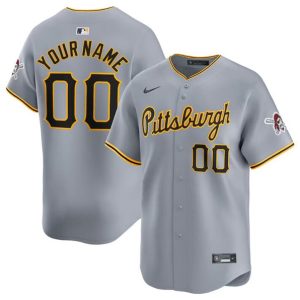 Pittsburgh Pirates Custom Gray Away Limited Stitched Jersey