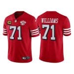 San Francisco 49ers #71 Trent Williams Red 75th Anniversary With C Patch Vapor Untouchable Limited Stitched Football Jersey