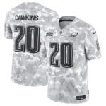 Philadelphia Eagles #20 Brian Dawkins Arctic Camo 2024 F.U.S.E. Salute To Service Limited Stitched Jersey