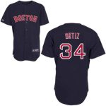 Red Sox #34 David Ortiz Stitched Dark Blue Jersey