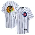 Chicago Cubs Blackhawks White Cool Base Stitched Jersey
